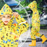 1 x RAW Customer Returns Domueay Raincoat Children Girls Rain Suit Breathable Waterproof Hood One Piece Lightweight Mud Suit Outdoor Overall Rain Jacket 7-9 Years - RRP €27.6