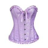 1 x RAW Customer Returns SZIVYSHI Women s Sweetheart Lace Overbust Corset Plastic Boned Bustier Top Purple 1 36 - RRP €28.55