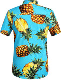 1 x Brand New SSLR Men s Hawaii Shirt Men Short Sleeve Regular Fit Summer Floral Printed Hawaiian Shirt Small, Sky Blue  - RRP €27.6