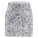 1 x RAW Customer Returns Durio Sequin Skirt for Women Glitter Skirt Short Women s Sexy Midi Skirt Hip Skirt with Elastic Waist Party Rave Outfit Silver S - RRP €29.23