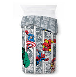 1 x RAW Customer Returns Jay Franco Marvel Comics Comic Cool 100 Cotton Children s Bedding Set 135x200 cm Single Bed Size - Duvet Cover Pillowcase 50x70 cm - RRP €35.29