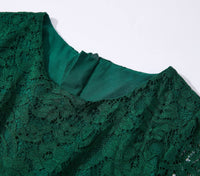 1 x RAW Customer Returns Ugitopi Girls Lace Long Dress Kids Tulle Party Princess Dress Dark Green, 110  - RRP €29.99