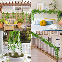 1 x RAW Customer Returns ADORAMOUR Artificial Ivy Garlands - Pack of 6, 210cm Length - Fake Vines for Room and Garden Wall Decoration for Indoor Outdoor Use, Green Leaves Plastic, Hanging Plants for Green Plant Decoration - RRP €10.07