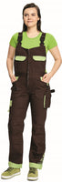 1 x RAW Customer Returns DINOZAVR Yowie Work Overalls - Women - Stretch and breathable fabric - Cargo Style - Extra Resistant - Various pockets - Brown Green 44 - RRP €77.0