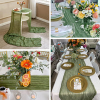 26 x Brand New OSVINO 2 pieces cheesecloth table runner Boho Green 90x30CM long rustic gauze table runner table decoration baptism decoration for wedding birthdays baby shower Christmas table decoration - RRP €445.64