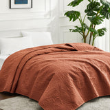 1 x RAW Customer Returns Love s cabin bedspread 200x220 brick red, soft bed quilt lightweight microfiber bedspreads bedspread 200x220, modern bedspread with coin pattern for all seasons without pillowcase  - RRP €29.89