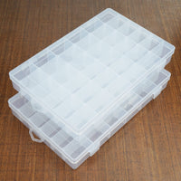 1 x RAW Customer Returns BELLE VOUS 2 Pack Clear Plastic Small Parts Sorting Boxes 27.3 x 17.6 x 4.3 cm 36 Removable Adjustable Compartments For Small Parts, Screws, Sewing Accessories Iron-On Beads - RRP €19.01