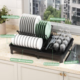 1 x RAW Customer Returns COVAODQ Dish Drainer Black, Dish Drying Rack, Dish Drainer, Dish Drainer 1 Tier Stainless Steel Dish Drainer - RRP €35.99