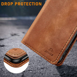 1 x RAW Customer Returns AFARER Simple Style Wallet Phone Case Compatible with Samsung Galaxy S21 Ultra 5G Folding Leather Case Shockproof Protection with Card Holder Stand - Brown - RRP €18.14