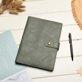 1 x RAW Customer Returns Wonderpool Leather Refillable Notebook Ring Binder A5 Diary - Dotted Paper Genuine Leather Inner Pockets for Travel Work and Organizer Green, A5  - RRP €21.49