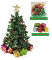 5 x Brand New Prextex 58cm Homemade Mini Tabletop Christmas Tree with Decorated Gift Boxes, Hanging Ornaments and Star for the Top of the Tree for Homemade Christmas Decoration - RRP €121.0