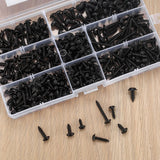 1 x RAW Customer Returns 350 pcs self-tapping screws, black sheet metal screws, wood screws, flat head cross head body screws assortment set, carbon steel cross recess drywall screw, M3 M3.5 M4 M4.8 - RRP €10.81