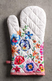 1 x Brand New Maison d Hermine Happy Florals - Set High Summer 19 x 33 cm Kitchen Gloves and 20 x 20 cm Kitchen Gloves, 100 Cotton for BBQ, Cooking, Oven, Microwave, Spring Summer - RRP €22.8