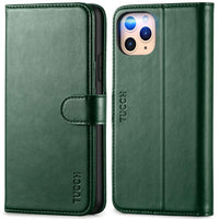 1 x RAW Customer Returns TUCCH Case for iPhone 11 Pro Max, iPhone 11 Pro Max Case Protects against Shock Cell Phone Case with Magnetic Closure Thickened TPU Card Slot , Booklet for iPhone 11 Pro Max 6.5 inch Black Green - RRP €20.99