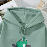 3 x RAW Customer Returns Women s Pullover Hoodie Girls Teenager Kawaii Frog Hoodie Autumn Winter Warm Hooded Tops Casual Sports Sweatshirt 2XL, Green-1  - RRP €81.18