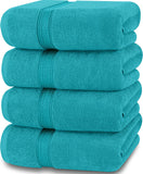 1 x RAW Customer Returns Utopia Towels - Bath Towel Set 4 Pack, 69 x 137 cm 100 Ring-Spun Cotton Towels Turquoise  - RRP €38.4