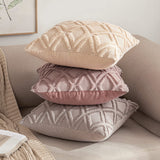 1 x RAW Customer Returns MIULEE set of 2 cushion covers, decorative cushions, wool cushion covers, velvet fur cushion, boho decorative cushion, fluffy sofa cushion, decorative cushion for sofa, bedroom, living room, 50 x 50 cm, dark pink - RRP €22.49