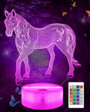 1 x RAW Customer Returns Attivolife Horse 3D Illusion Lamp, Horse Night Light with Remote Control Timer 16 Color Changing Desk Lamps Children Animal Room Decor Plug in Best Cool Birthday Gifts for Boys Men - RRP €19.87