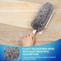 1 x RAW Customer Returns MR.SIGA microfiber feather duster, washable dust mop with bamboo handle, dust magnet for household cleaning - RRP €14.0