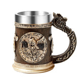 1 x RAW Customer Returns OTARTUDE Viking Mug, Norse Mythology Viking God Odin and Thor Beer Mug, Stainless Steel Beer Stein, 550ml, Beer Gift for Men, Father s Day - RRP €33.67