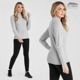 1 x RAW Customer Returns CityComfort Turtleneck Women s Basic Mockneck Sweater Grey Marl, XS  - RRP €17.42