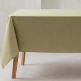 1 x RAW Customer Returns GAMUSI Tablecloth, Plain, Organic Cotton, Waterproof, Stain Resistant, Rectangular, Green, 140 x 300 cm - RRP €23.99