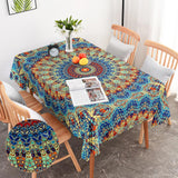 17 x Brand New Tablecloth Rectangular Boho Garden Tablecloths for Outdoors Bohemian Stain Protection Easy Care Washable Dirt-Repellent Table Cloth for Kitchen, Dining Table, Coffee Table, Parties 110x140cm - RRP €291.38