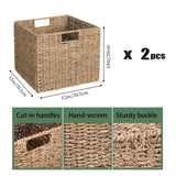 1 x RAW Customer Returns Set of 3 Kallax Expedit Shelf Basket Kallax Basket Braided 30 x 30 x 26H cm Seagrass Shelf Basket Folding Basket Braided Basket Shelf Box Storage Box Storage Basket Shelf Basket Foldable - RRP €54.44