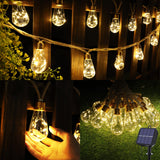 1 x RAW Customer Returns Geemoo Solar Fairy Lights Outdoor With 16 Bulbs, 6.4M Solar Fairy Lights Outdoor Weatherproof Warm White, Vintage Solar Fairy Lights with Hemp Rope Oudtoor Decoration for Gardens, Party, Balcony, Wedding - RRP €29.99