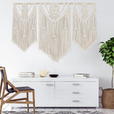 1 x RAW Customer Returns HOLAVIDA Macrame Wall Hanging, Boho Chic Woven Tapestry Tassel Rope Wall Decoration Boho Bedroom Living Room Gallery 110cm x 80cm  - RRP €35.99