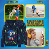 1 x RAW Customer Returns SONIC THE HEDGEHOG Hoodie Kids Boys 4-12 Years Hoodie Boys Teenagers Cool Hoodies Unisex Navy Blue, 11-12 Years  - RRP €25.2