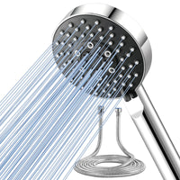 1 x RAW Customer Returns Magichome water-saving shower head with 2M hose, with 5 jet types, turbo-charged design, high pressure, hand shower shower head for bathing - RRP €19.99