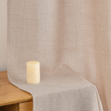 1 x RAW Customer Returns MIULEE living room curtains linen eyelet curtain linen look curtain boho curtain with eyelets semi-transparent linen curtain curtains set of 2 HxW 215 x 140 cm, beige-pink - RRP €32.26