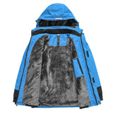 1 x RAW Customer Returns MoFiz Ski Jackets for Boys Winter Warm Lining Waterproof Windproof Mountain Snow Coat with Detachable Hood Blue Black M 10-12 years  - RRP €66.54