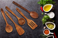 1 x RAW Customer Returns StarBlue 6-piece acacia wood cookware set - scratch-resistant and durable spatulas for non-stick cookware - environmentally friendly and ergonomic wooden spatula and pan holder set - RRP €29.75