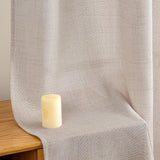 1 x RAW Customer Returns MIULEE Linen Curtains with Linen Effect Rings Modern Living Room Semi-transparent Natural Voile Curtain 2 Pieces, 140 x 260 cm Rice White - RRP €35.28