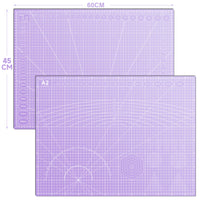 1 x RAW Customer Returns Miuzei cutting mat A2 A3 self-healing with rotary cutter replacement blades 45mm, large craft mat children cut-resistant mat set, cutting mat sewing cutter fabric cutter for fabric, leather, lavender - RRP €25.2