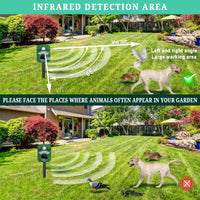 1 x RAW Customer Returns Cat Repellent, 2023 New Ultrasonic Solar Cat Repellent 5 Modes Ultrasound Animal RepellentRepeller for Pigeons, Birds, Dogs, Cats, Mice, Foxes, Pigeon Repellers - RRP €25.2