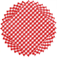 1 x RAW Customer Returns 100 Sheets Gingham Paper Napkins Disposable Checkered Paper Napkins 12.9 x 12.9 inch Napkins for Family Dinner, Picnic, New Year, Christmas, Party Red and White 176  - RRP €17.89