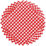 1 x RAW Customer Returns 100 Sheets Gingham Paper Napkins Disposable Checkered Paper Napkins 12.9 x 12.9 inch Napkins for Family Dinner, Picnic, New Year, Christmas, Party Red and White 176  - RRP €17.89