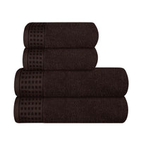 1 x RAW Customer Returns GLAMBURG Ultra Soft 4 Pack Towel Set, Cotton, Includes 2 Oversized Bath Towels 70 x 140 cm, 2 Hand Towels 50 x 90 cm, for Everyday Use, Compact and Lightweight Brown - RRP €23.73