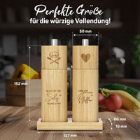 1 x RAW Customer Returns ELBFUCHS Salt and Pepper Mill Wood Large NEW Lovely set of 2 pepper and salt mills with ceramic grinder Ideal for wooden wedding gift, housewarming, bridal shower - RRP €40.28