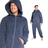 1 x RAW Customer Returns CityComfort Sleepsuits for Men and Teenagers, Fleece Onesie Jumpsuit Men s Warm Cuddly Pajamas Men s Long M-3XL - Gifts for Men Anthracite, 2XL  - RRP €27.89