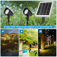 1 x RAW Customer Returns MEIHUA Solar Spotlight 2 Pack Solar Garden Light IP66 Waterproof, Solar Lamps for Outdoors with Ground Spike, 3 Color Temperature Adjustable 2700K 4000K 6000K, for Gardens, Shrubs and Trees - RRP €30.24