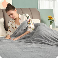 1 x RAW Customer Returns McJaw Heated Blanket - 200 150 cm Flannel Electric Heated Blankets, 4 Temperature Settings and 10 Hour Timer, Light Soft, Fast Heating with Overheating Protection - Gray - RRP €40.68