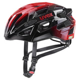 1 x RAW Customer Returns uvex race 7 - safe performance helmet for men and women - individual size adjustment - extra impact protection - black red - 51-55 cm - RRP €69.95