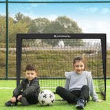 1 x RAW Customer Returns SONGMICS Football Goals for Kids, Set of 2, Pop-Up, Quick Assembly, Garden, Park, Beach, Frame Made of Fiberglass Rods, Oxford Fabric and Polyester Net, Black SZQ122B02 - RRP €34.42