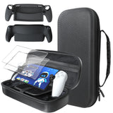 1 x RAW Customer Returns Kuject Case for PlayStation Portal, with Soft Silicone Protective Case and 2 Pieces Screen Protector, Accessory Set for PS 5 Portal Remote Player, Shockproof and Waterproof Large Storage Case - RRP €34.99