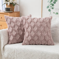 14 x Brand New MIULEE cushion covers set of 2 wool sofa cushions soft decorative cushions soft cushion cover couch cushion decorative cushion cover for sofa bed living room bedroom classic style old pink 45 x 45 cm - RRP €258.86