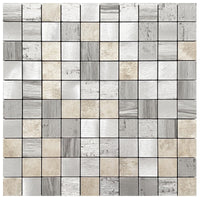 1 x RAW Customer Returns BeNice Self-adhesive tiles kitchen, tile stickers, bathroom stickers, tiles wall plate made of metal, self-adhesive mosaic square grey, 10 pieces  - RRP €52.19